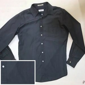 YVES SAINT LAURENT GRAY BUTTON-UP SHIRT